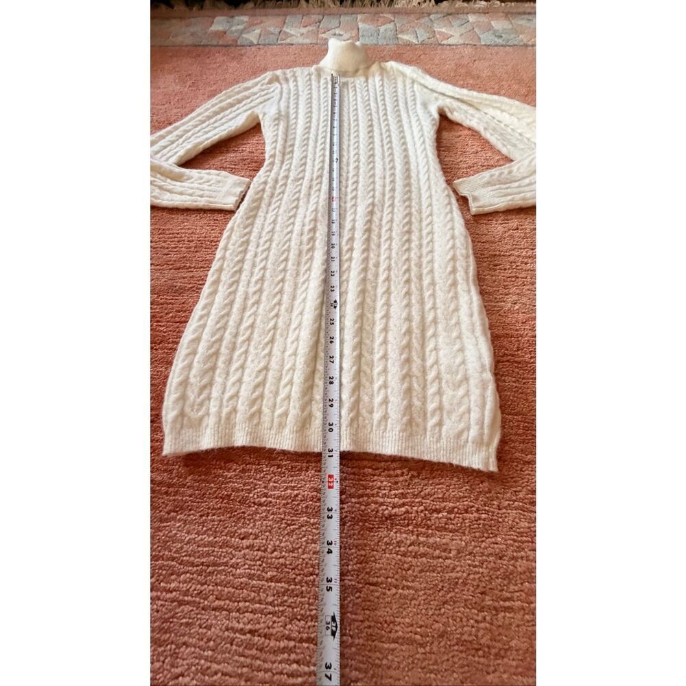 Tic Toc White Cable Knit Sweater Dress Size S Soft Minimalist Cozy - Picture 3 of 9